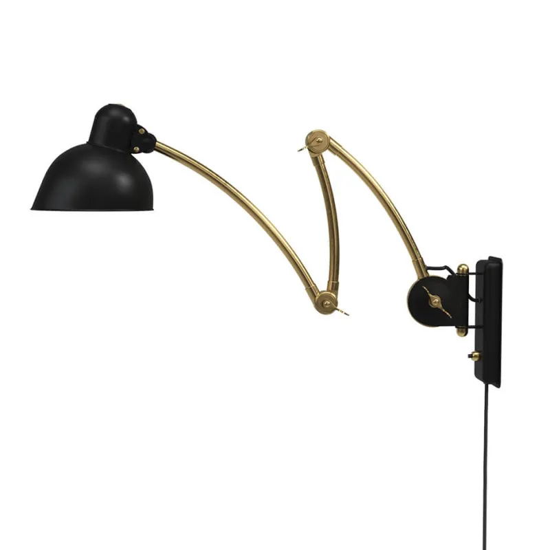 New Kaiser Idell 6559-W væglampe, mat sort/messing Sorte Væglamper|Messinglamper