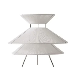 Outlet Kiku bordlampe, hvid/stål Hvide Lamper|Lamper Til Reol