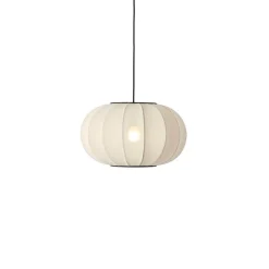 Clearance Knit-Wit Ø45 oval pendel, pearl hvid Hvide Lamper|Spisebordslamper