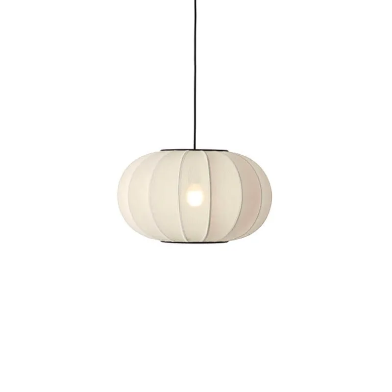 Clearance Knit-Wit Ø45 oval pendel, pearl hvid Hvide Lamper|Spisebordslamper