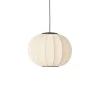 Knit-Wit Ø45 rund pendel LED, pearl hvid Hvide Lamper|Spisebordslamper