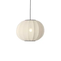 Clearance Knit-Wit Ø45 rund pendel, pearl hvid Hvide Lamper|Spisebordslamper