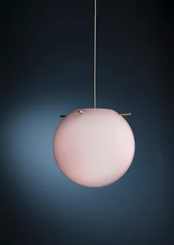 Koi pendel Ø32, rosa/messing Messinglamper|Glas Lamper