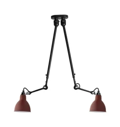 Hot No 302 Double loftlampe, sort/rød Industrielle Lamper