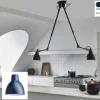 Hot No 302 Double loftlampe, sort/blå Industrielle Lamper