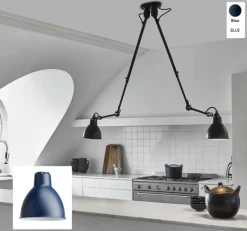 Hot No 302 Double loftlampe, sort/blå Industrielle Lamper