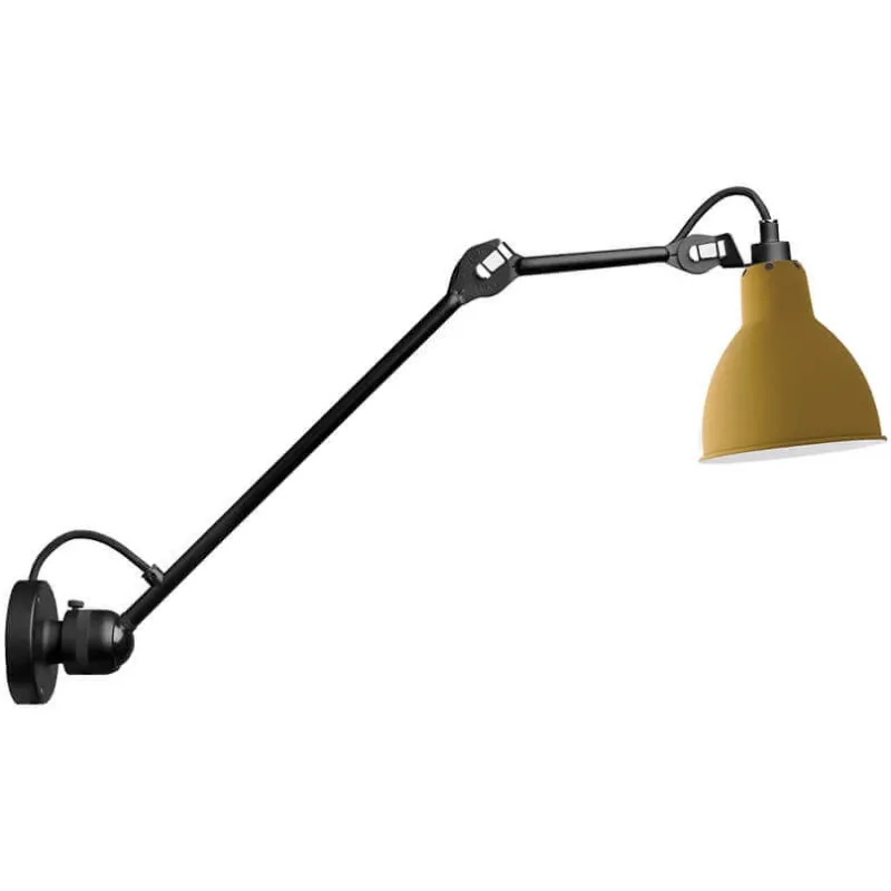 Sale No 304 L40 væglampe, sort/gul Læselamper|Industrielle Lamper