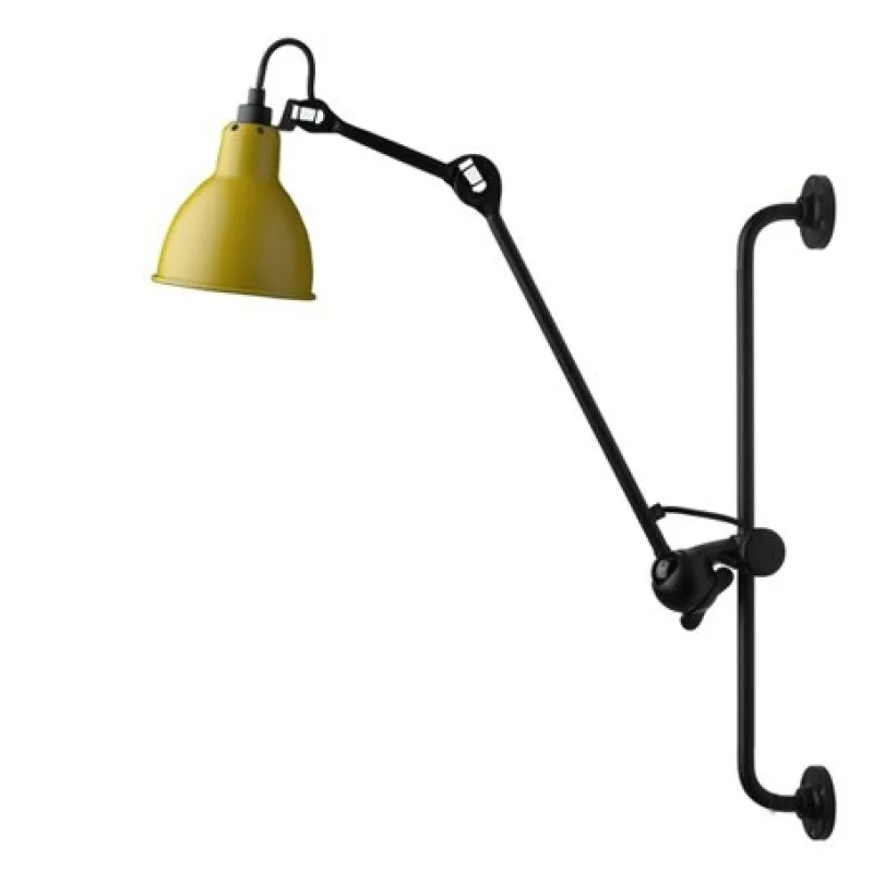 Online No 210 væglampe, sort/gul Industrielle Lamper