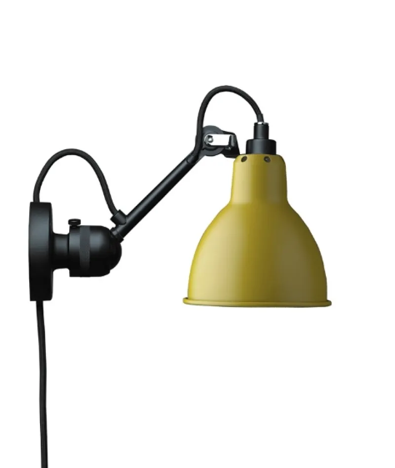Outlet No 304CA Væglampe, sort/gul Industrielle Lamper|Stue Lamper
