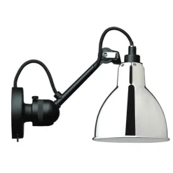 Outlet No 304SW væglampe, sort/krom Krom Lamper|Industrielle Lamper