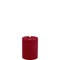 Best LED bloklys, Carmine red, Rustic, 7,8x10 cm Lamper Til Reol|Led Stearinlys