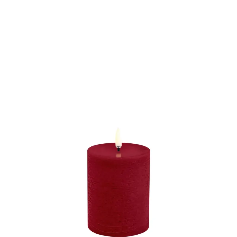 Best LED bloklys, Carmine red, Rustic, 7,8x10 cm Lamper Til Reol|Led Stearinlys
