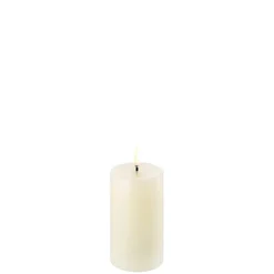 Hot LED bloklys, Ivory, Smooth, 5,8x10 cm Lamper Til Reol|Led Stearinlys