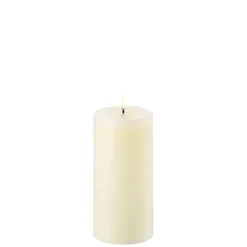 Best LED bloklys, Ivory, Smooth, 7,8x15 cm Lamper Til Reol|Led Stearinlys