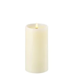 Sale LED bloklys m/kant, Ivory, Smooth, 7,8x15 cm Lamper Til Reol|Led Stearinlys
