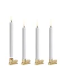 New LED juletræslys m. guld clip, Nordic White, 4-pak, 1,3x13,8cm Led Stearinlys