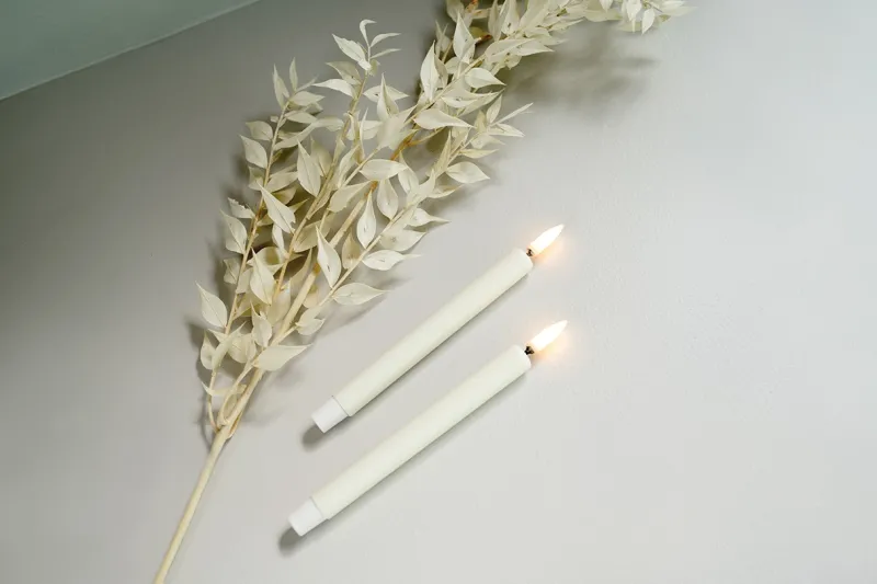 Clearance LED juletræslys, Nordic White, 2-pak, 1,3x13,8cm Led Stearinlys