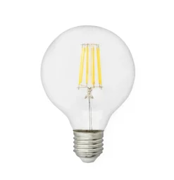 Discount LED Pære Globe 8W Ø80 Klar - E27, Klar Pærer|Led Pærer
