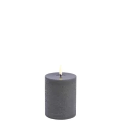 New LED Smeltet bloklys, Grå, Rustic, 7,8x10 cm Lamper Til Reol|Led Stearinlys
