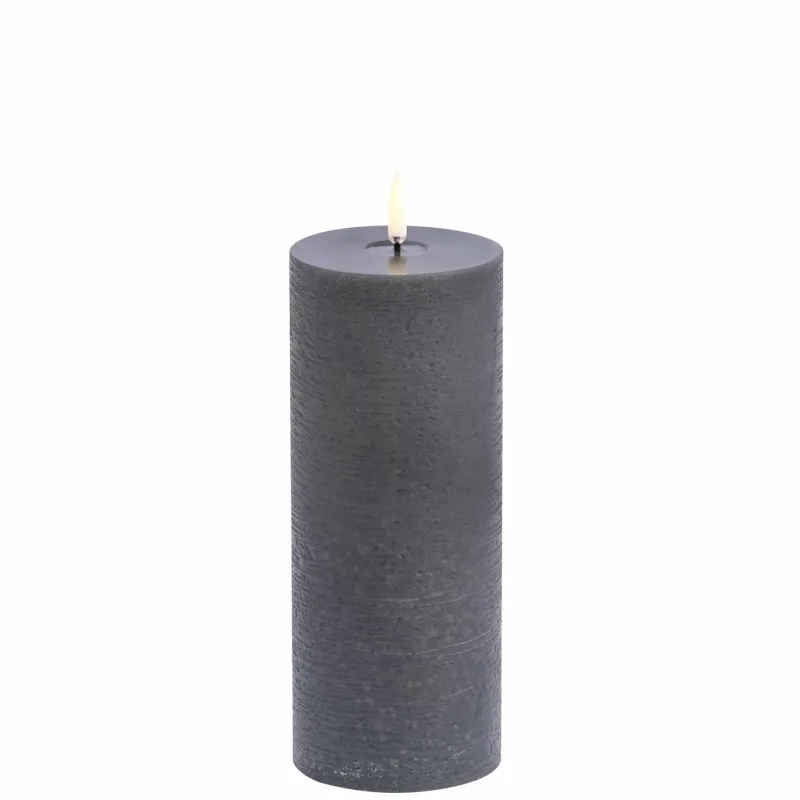 Discount LED Smeltet bloklys, Grå, Rustic, 7,8x20 cm Lamper Til Reol|Led Stearinlys