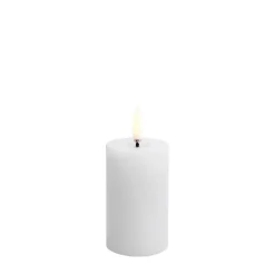Sale LED Smeltet bloklys, Nordic White, Smooth, 5x7,5 cm Lamper Til Reol|Led Stearinlys