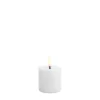 Outlet LED Smeltet bloklys, Nordic White, Smooth, 5x4,5 cm Lamper Til Reol|Led Stearinlys