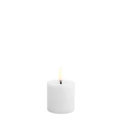 Outlet LED Smeltet bloklys, Nordic White, Smooth, 5x4,5 cm Lamper Til Reol|Led Stearinlys