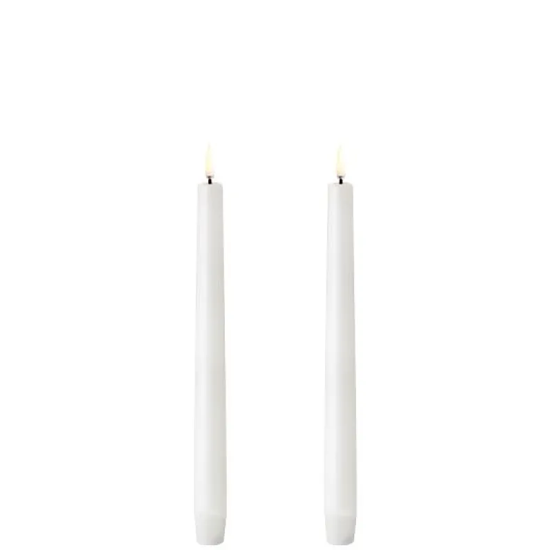 Outlet LED stagelys, Nordic white, Smooth, 2-pak, 2,3x25 cm Led Stearinlys