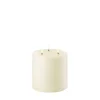 Discount LED triple bloklys, ivory, Smooth, 15x15 cm Lamper Til Reol|Led Stearinlys