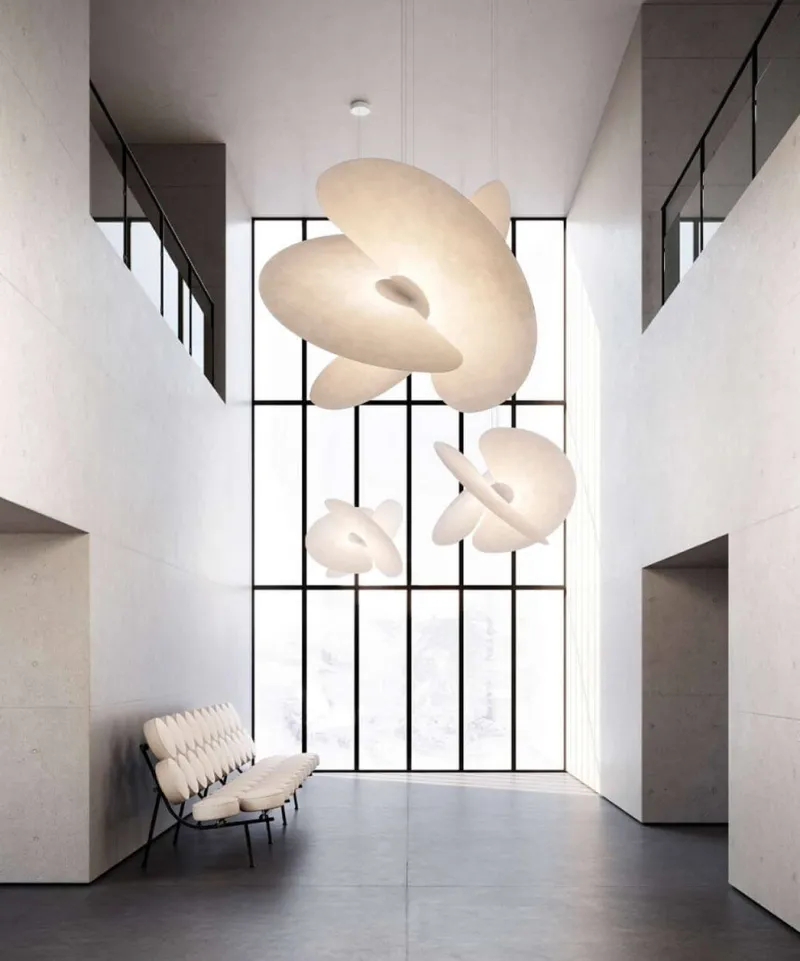 Clearance Levante Ø102 lysekrone skærm, hvid Spisebordslamper|Moderne Lysekrone
