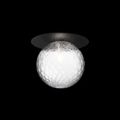 New Liila 1 large væglampe / loftlampe, sort/klar Sorte Væglamper|Glas Lamper