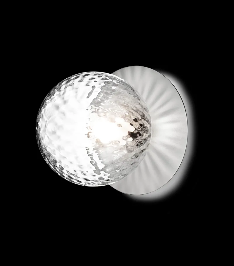 Outlet Liila 1 medium væglampe / loftlampe IP44, light silver/klar Glas Lamper|Vådrumslamper