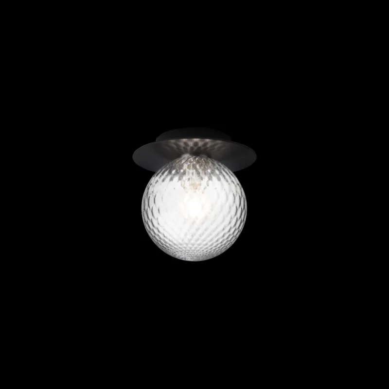Hot Liila 1 medium væglampe / loftlampe, sort/klar Sorte Væglamper|Glas Lamper