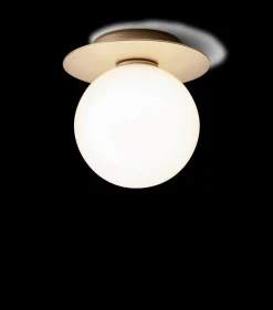 Liila 1 medium væglampe / loftlampe IP44, nordic guld/opal Glas Lamper|Vådrumslamper