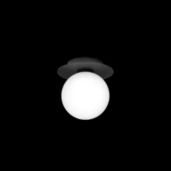 New Liila 1 Outdoor væglampe / loftlampe, sort/opal Sorte Væglamper|Glas Lamper