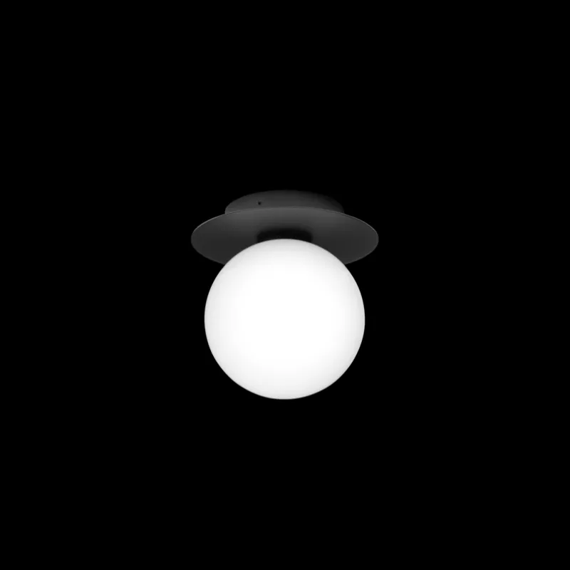 New Liila 1 Outdoor væglampe / loftlampe, sort/opal Sorte Væglamper|Glas Lamper