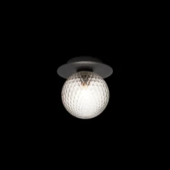 Clearance Liila 1 Outdoor væglampe / loftlampe, sort/klar Sorte Væglamper|Glas Lamper