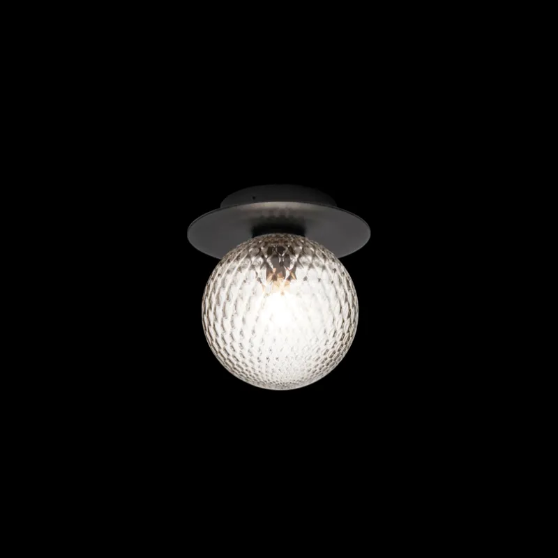 Clearance Liila 1 Outdoor væglampe / loftlampe, sort/klar Sorte Væglamper|Glas Lamper