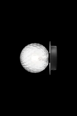 Clearance Liila 1 Small væglampe / loftlampe IP44, sort/klar Sorte Væglamper|Glas Lamper