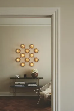 Sale Liila 12 væglampe / loftlampe, nordic guld/klar Glas Lamper|Væglamper