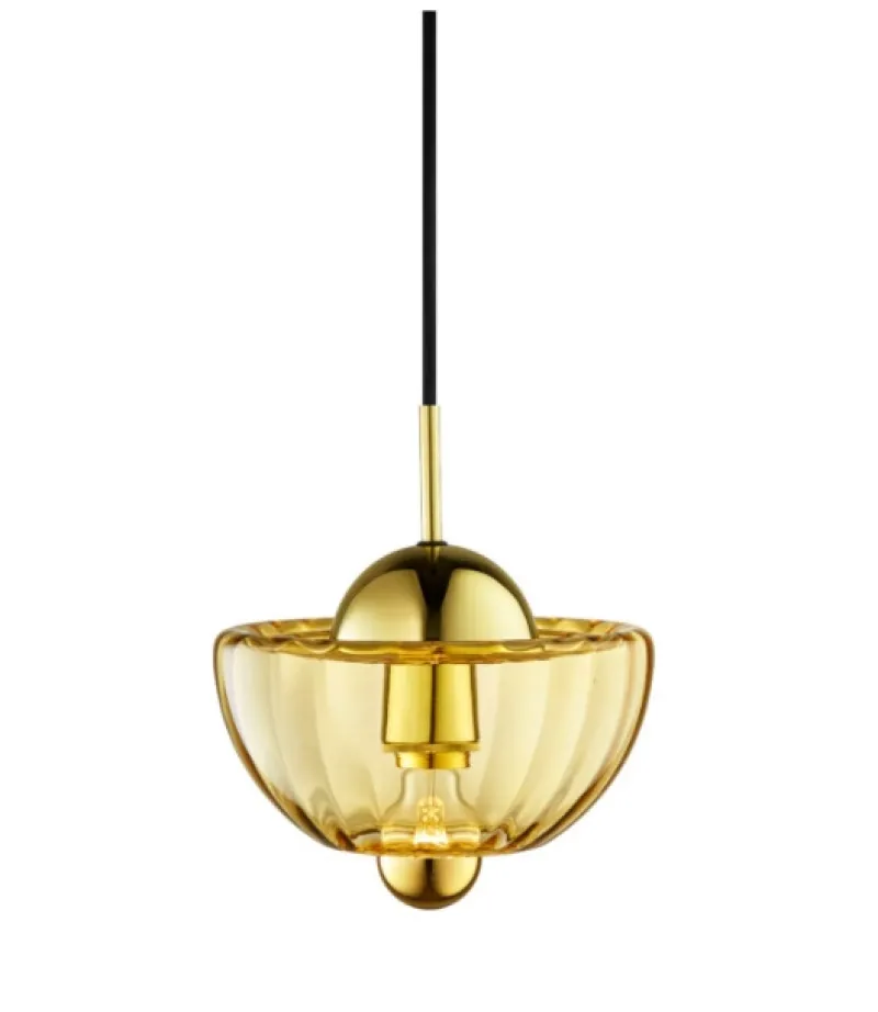 Lotus pendel, amber Glas Lamper|Lamper Til Sofabord