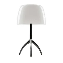Sale Lumiere Grande, hvid/sort krom med dæmper Hvide Lamper|Glas Lamper