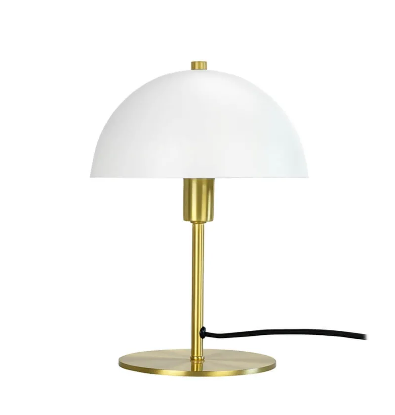 Sale Malmø bordlampe, mat hvid/messing Messinglamper|Hvide Lamper