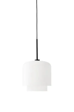 Best Megumi pendel Ø18, sort/opal Hvide Lamper|Glas Lamper