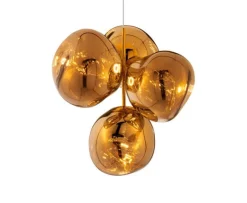 Discount Melt lille lysekrone, guld Spisebordslamper|Stue Lamper