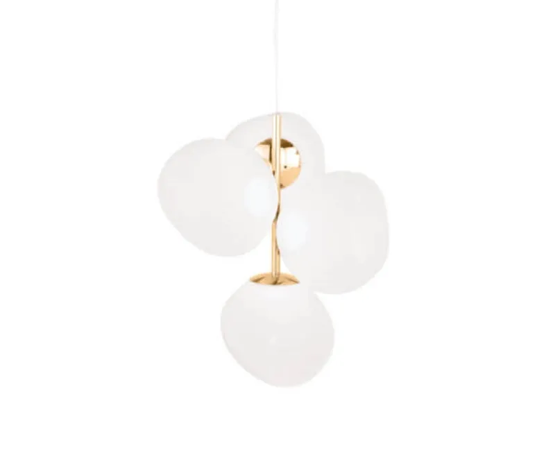 Clearance Melt mini lysekrone, opal/guld Entre Lamper|Lysekroner