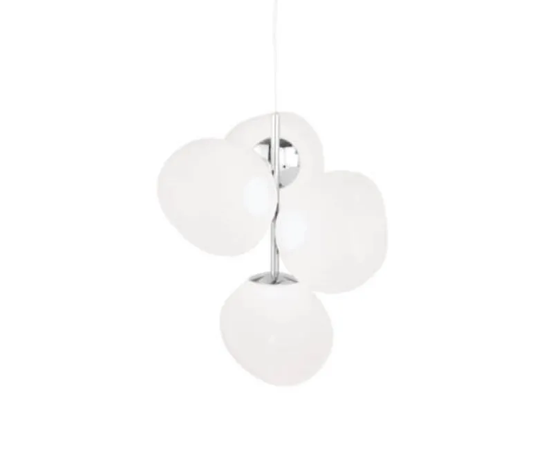 Outlet Melt mini lysekrone, opal/sølv Entre Lamper|Lysekroner
