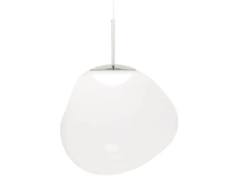 New Melt pendel, opal/sølv Hvide Lamper|Spisebordslamper