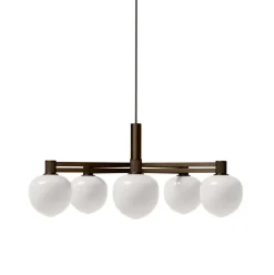 New Memoir 5 lysekrone 120, bronze/opal Hvide Lamper|Glas Lamper