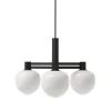 New Memoir 3 lysekrone 120, sort/opal Hvide Lamper|Glas Lamper
